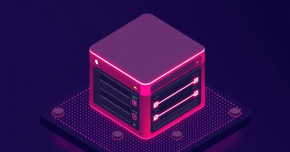 Isometric technical illustration of a Proxmox host motherboard with a graphics card isolated in an IOMMU group and bound to a VFIO driver